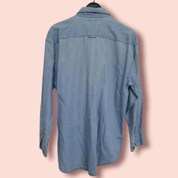 True 80s vintage paco denim shirt with embroidered logo on pocket Size m/l - Picture 2 of 4